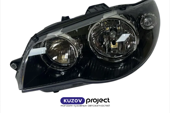 Фара левая с электрическим корректором (черная) Fiat Albea 2005-2012 (TYC / Тайвань)